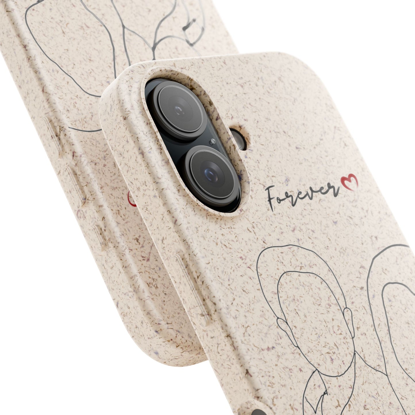 Biodegradable Phone Case with Custom Couple Design, Eco-Friendly Phone Cover, Personalized Gift, Wedding Favor, Sustainable Case
