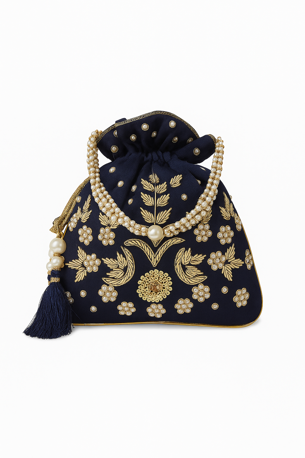 Blue Embroidery Potli
