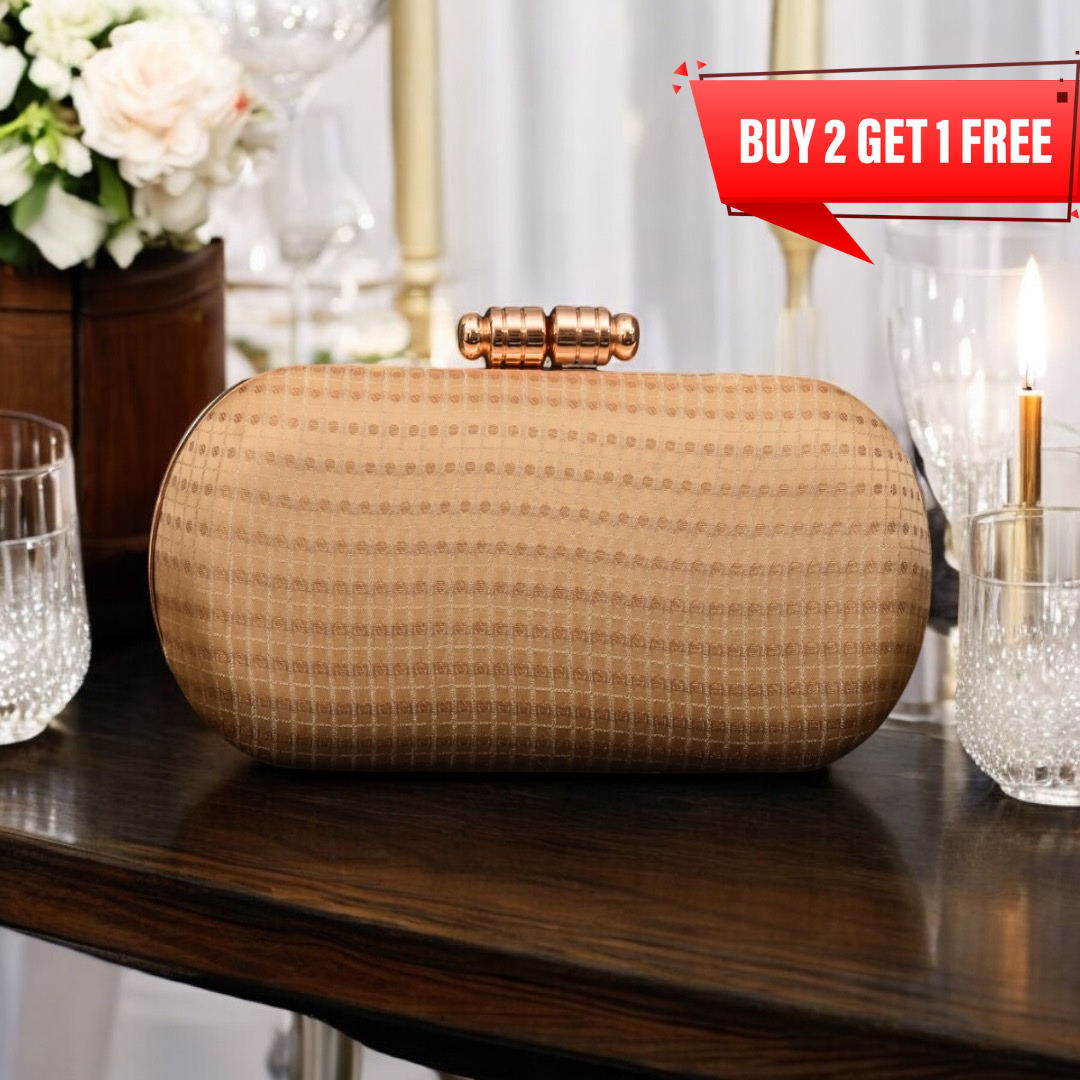 Ivory Checked Box clutches - Dark