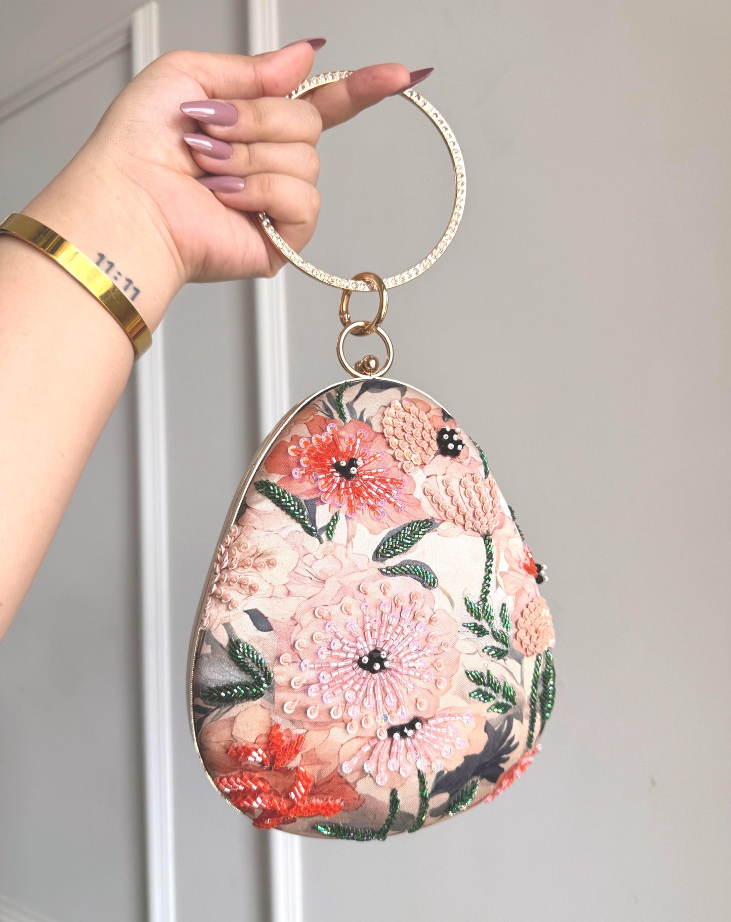Silk printed Heavy Embroidery Bag - shaanvi