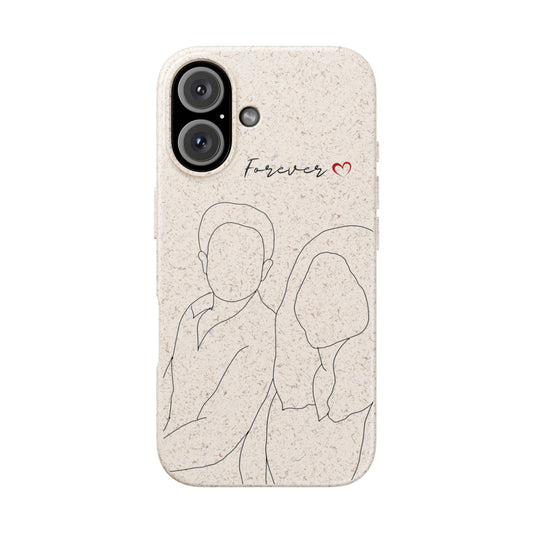 Biodegradable Phone Case with Custom Couple Design, Eco-Friendly Phone Cover, Personalized Gift, Wedding Favor, Sustainable Case