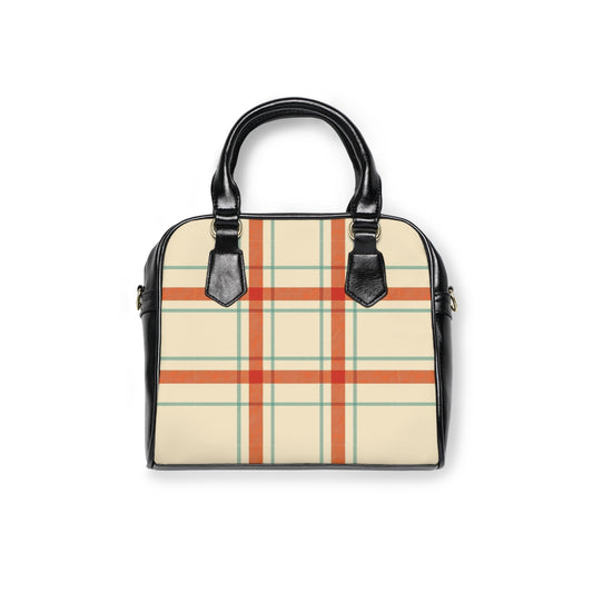 Plaid Pattern Shoulder Handbag - Stylish Tote for Everyday Use, Fashion Accessory, Gift for Her, Trendy Handbag, Spring/Summer Tote - Beige
