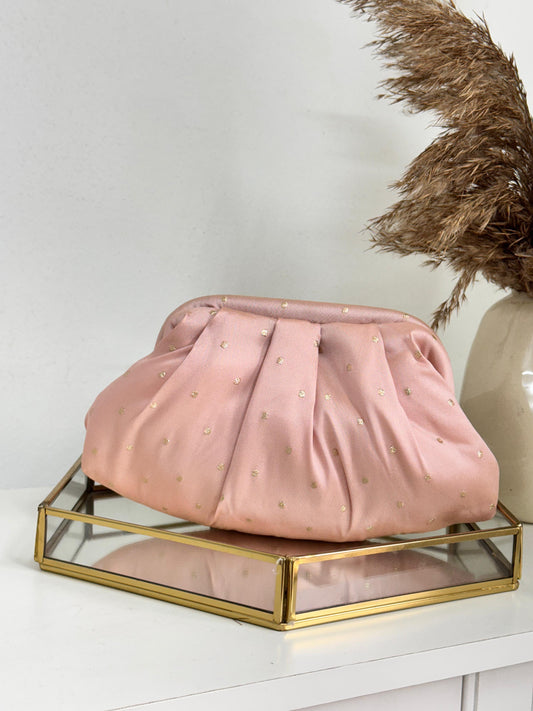 Zari Batua Bag - Peach