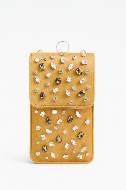 Wedding mobile sling with Kundan Stones - Gold