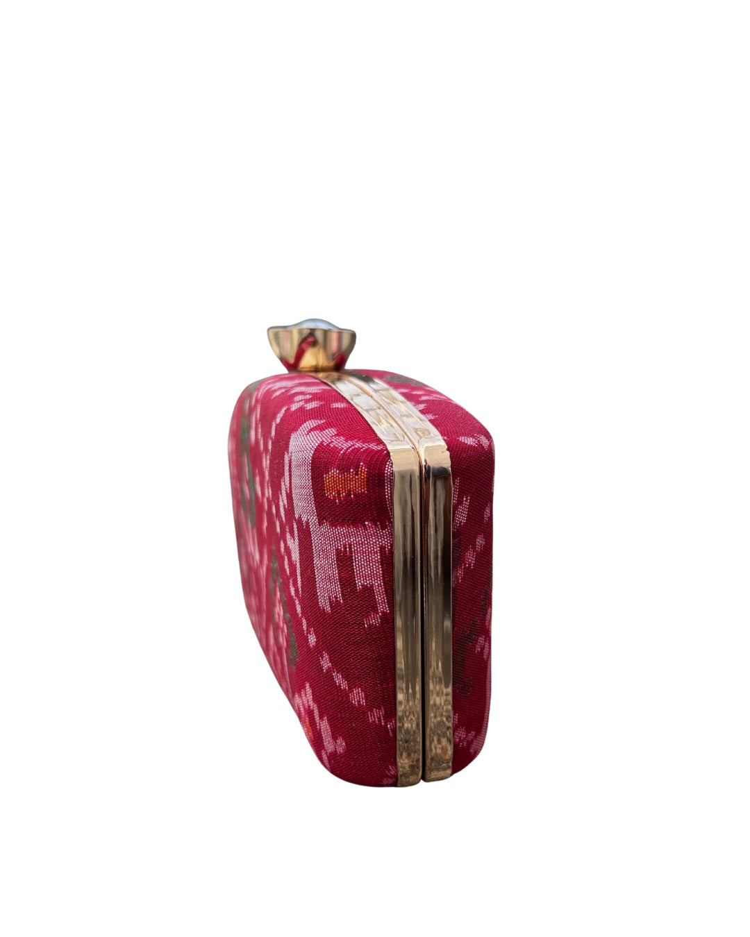 Ikat box clutch - Pink