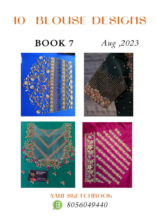 Book 2 : 10 design Aari tracing designs with colour pages