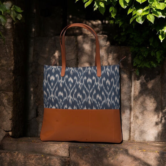 Blue Tote Bags - Ikat