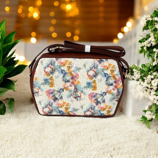 White Multifloral Sling Bags